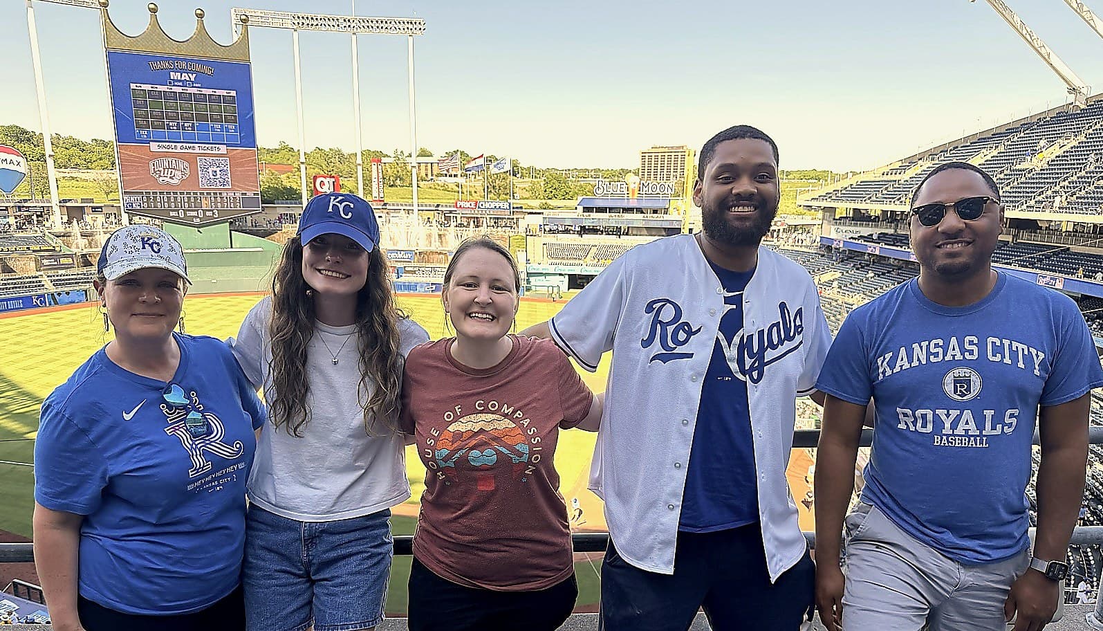 House of Compassion residents and staff at a Kansas City Royals game.